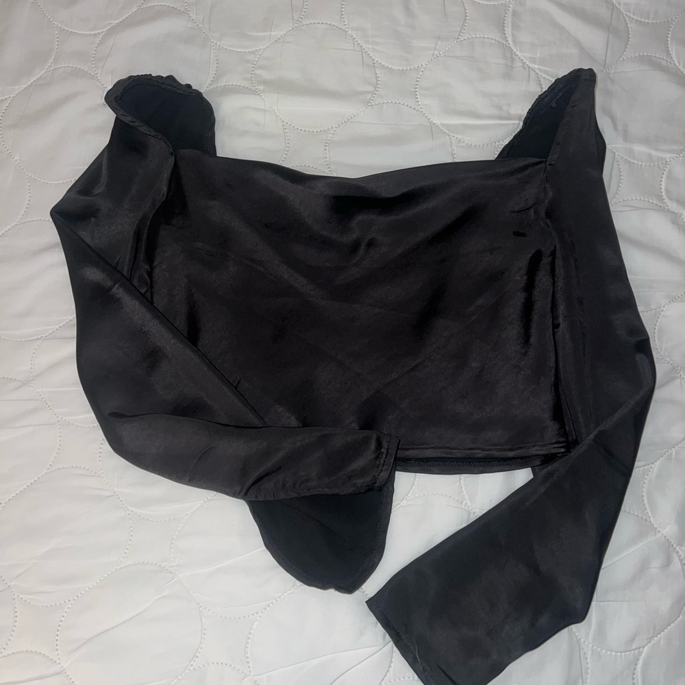 Silk black top